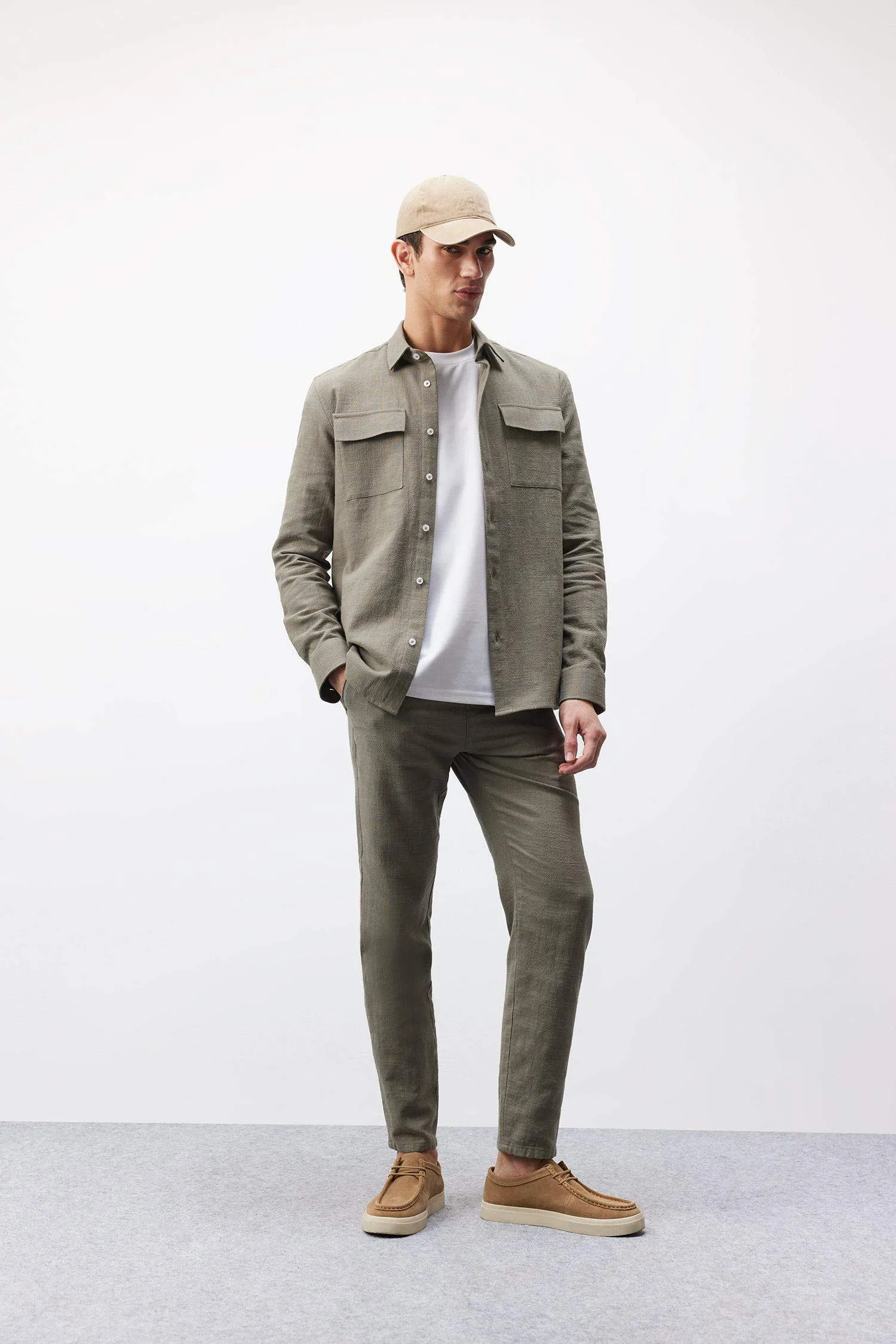 100% Cotton Regular Fit Normal Cut Summer Weave Canvas Jogger Pants