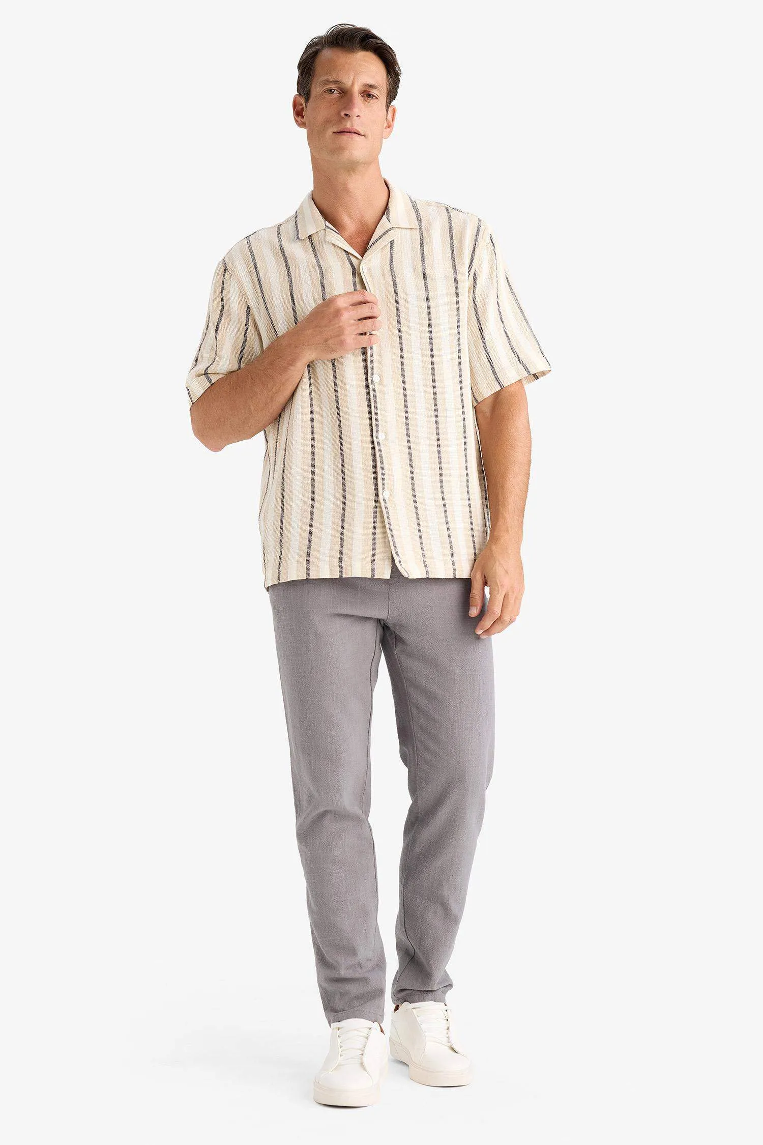 100% Cotton Regular Fit Normal Cut Summer Weave Canvas Jogger Pants