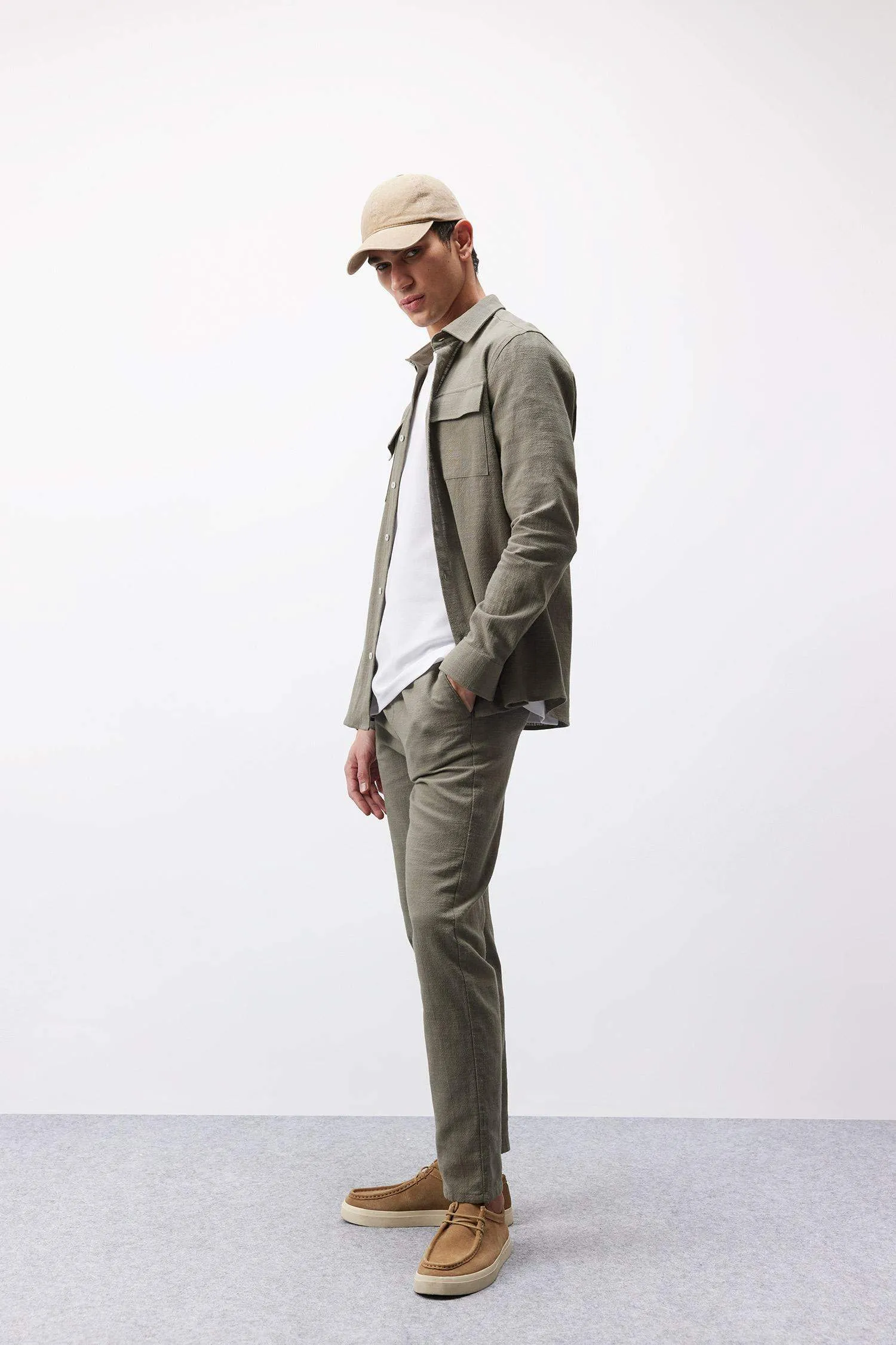 100% Cotton Regular Fit Normal Cut Summer Weave Canvas Jogger Pants