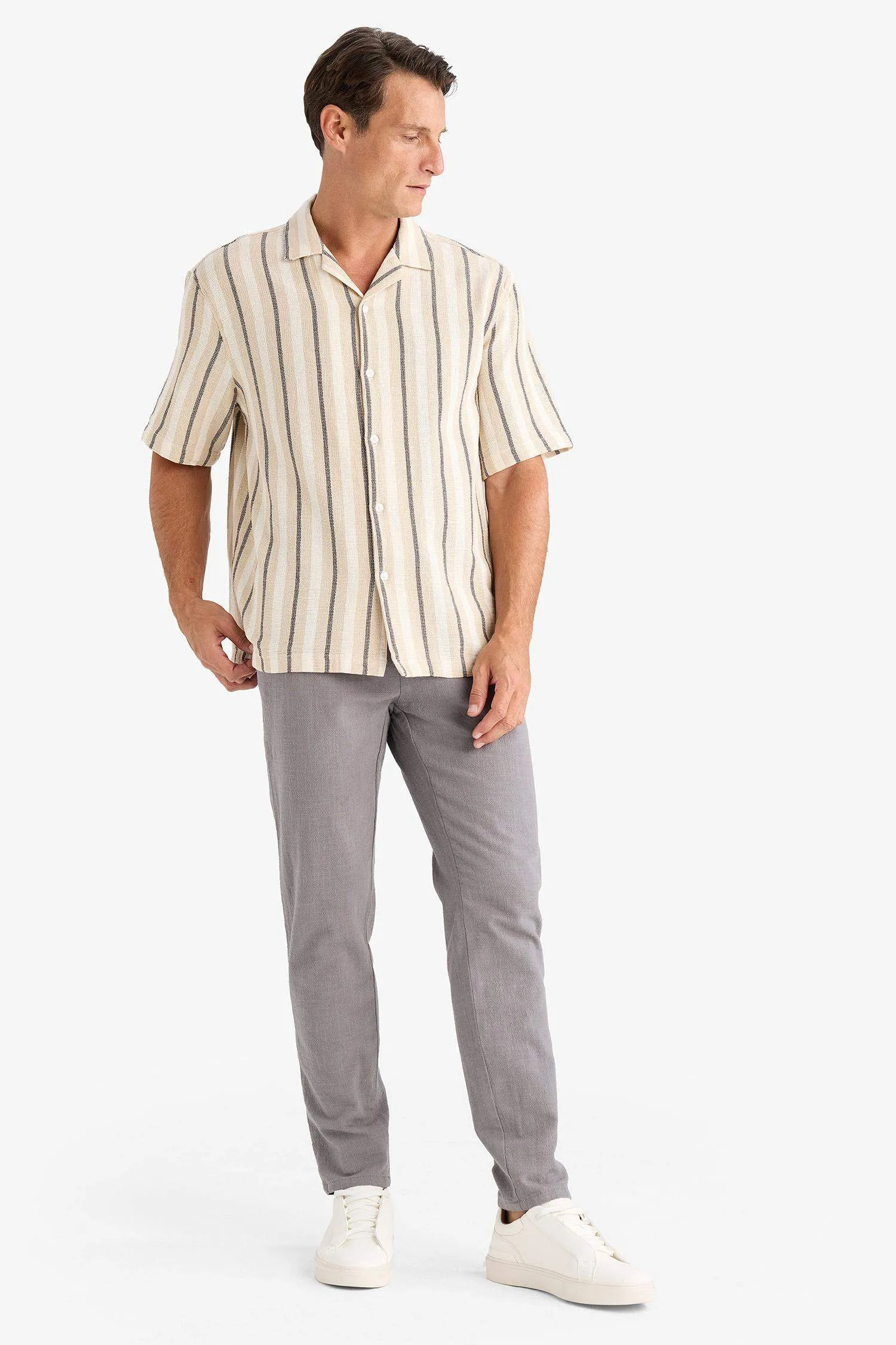 100% Cotton Regular Fit Normal Cut Summer Weave Canvas Jogger Pants
