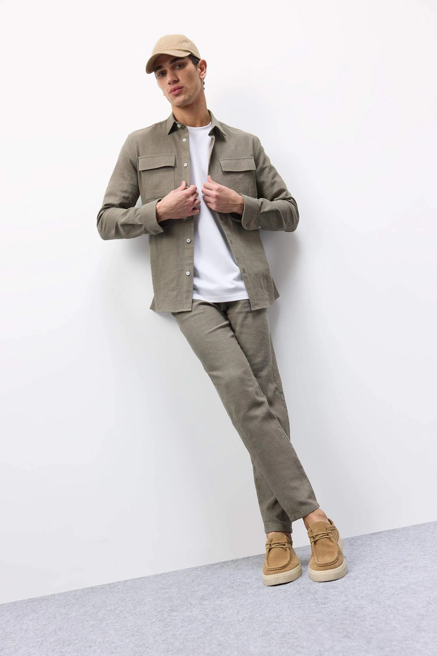 100% Cotton Regular Fit Normal Cut Summer Weave Canvas Jogger Pants