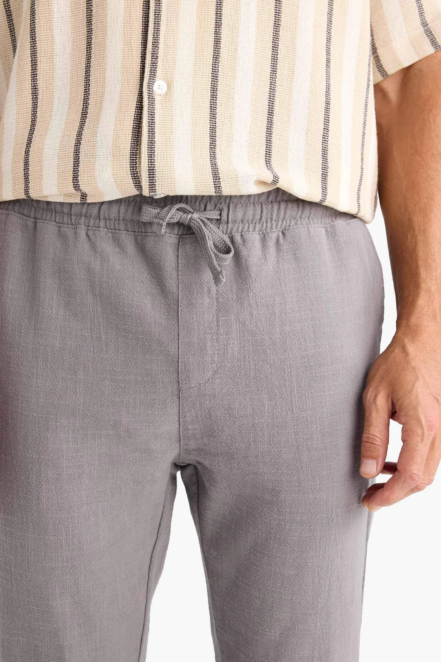 100% Cotton Regular Fit Normal Cut Summer Weave Canvas Jogger Pants