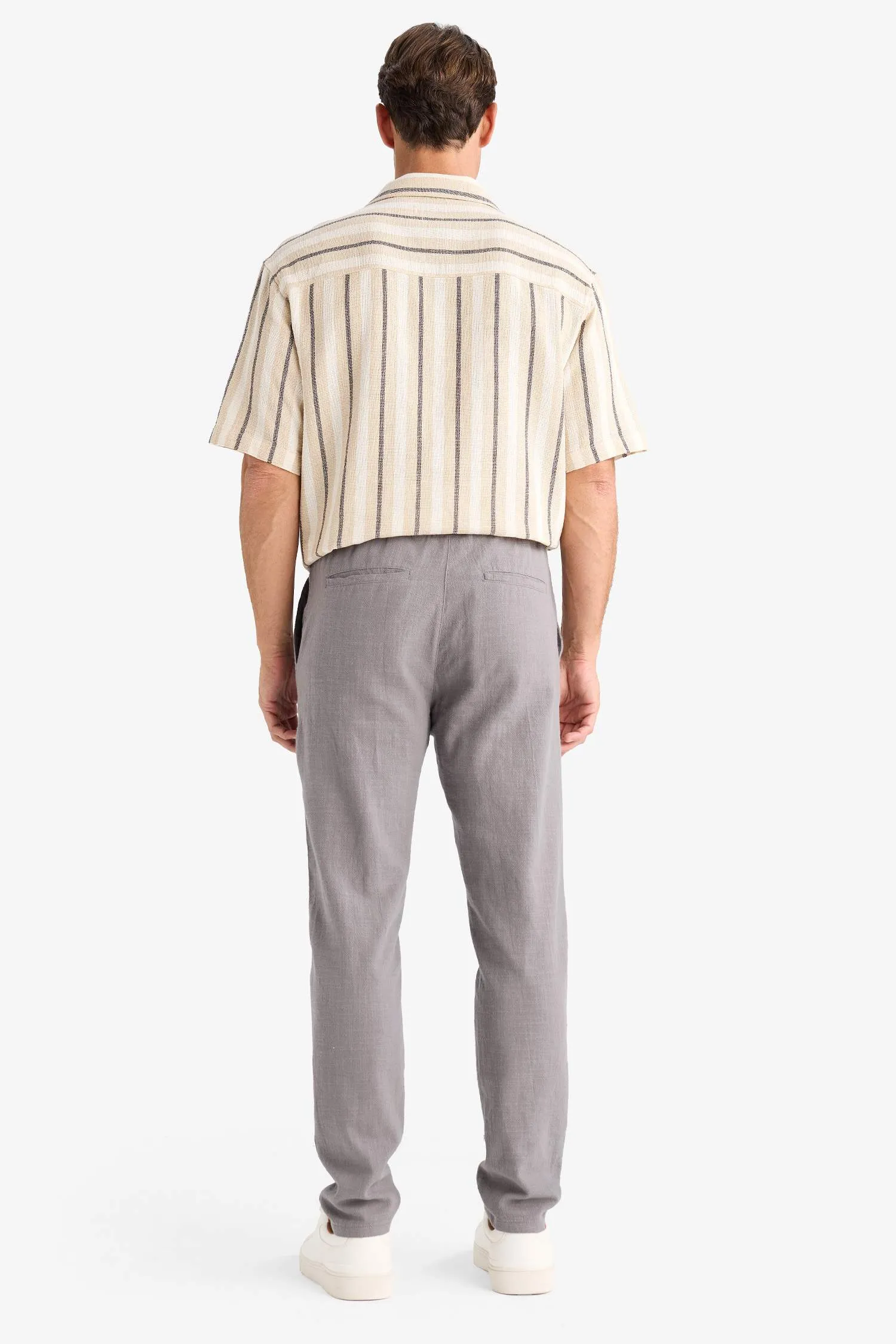 100% Cotton Regular Fit Normal Cut Summer Weave Canvas Jogger Pants