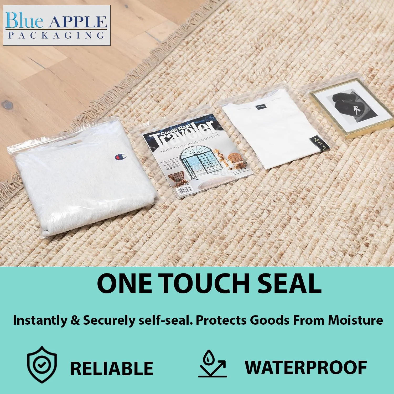 10X13 inches Reclosable Single Line Zipper Poly Bags 2 Mil (LDPE)