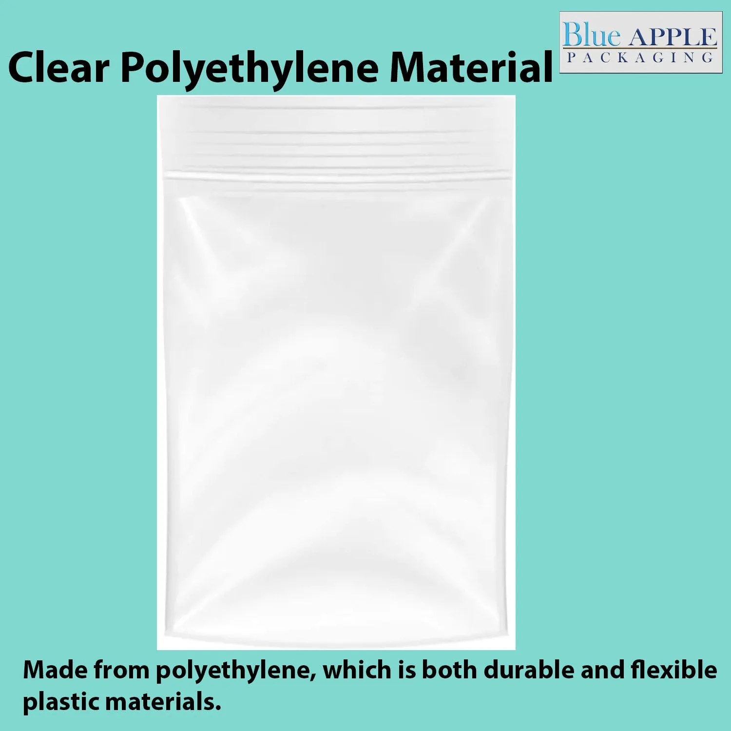 10X13 inches Reclosable Single Line Zipper Poly Bags 2 Mil (LDPE)