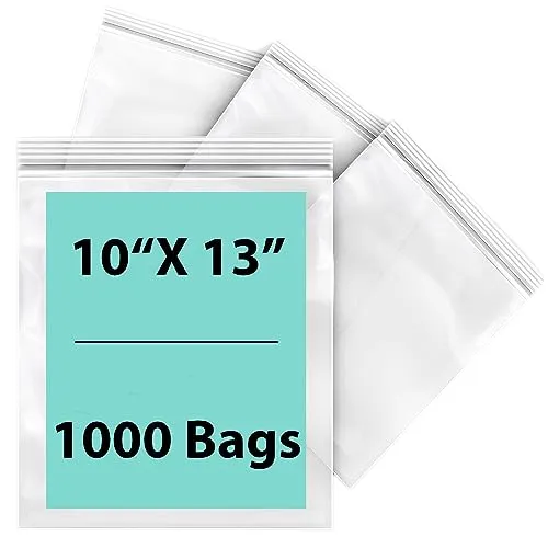 10X13 inches Reclosable Single Line Zipper Poly Bags 2 Mil (LDPE)