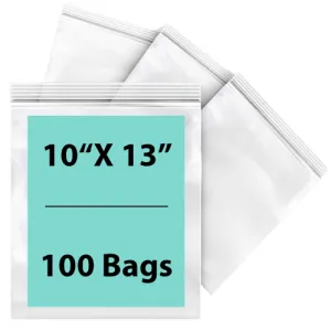 10X13 inches Reclosable Single Line Zipper Poly Bags 2 Mil (LDPE)