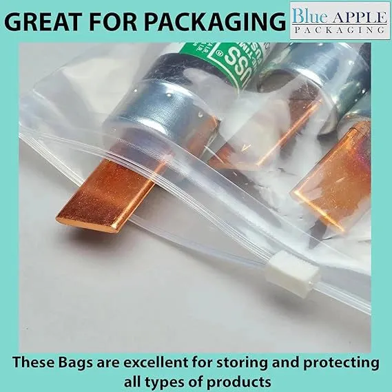12X15 inches Resealable Poly Bags With Slide Seal 2.75 Mil (LDPE)