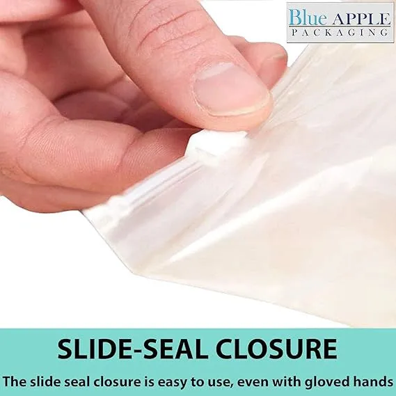 12X15 inches Resealable Poly Bags With Slide Seal 2.75 Mil (LDPE)