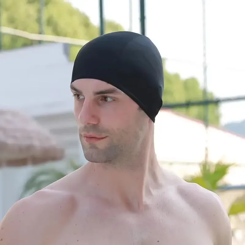 1Pc Nylon Swim Cap for Men and Women Waterproof Elastic Swim Caps Protect Your Ears Essential for Family Swimming Training