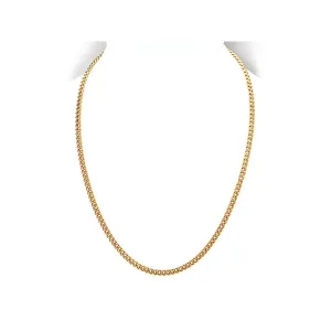 20" 4mm Curb Link Gold Plated Sterling Silver Chain