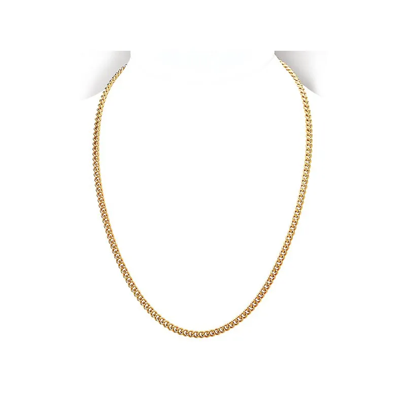 20" 4mm Curb Link Gold Plated Sterling Silver Chain