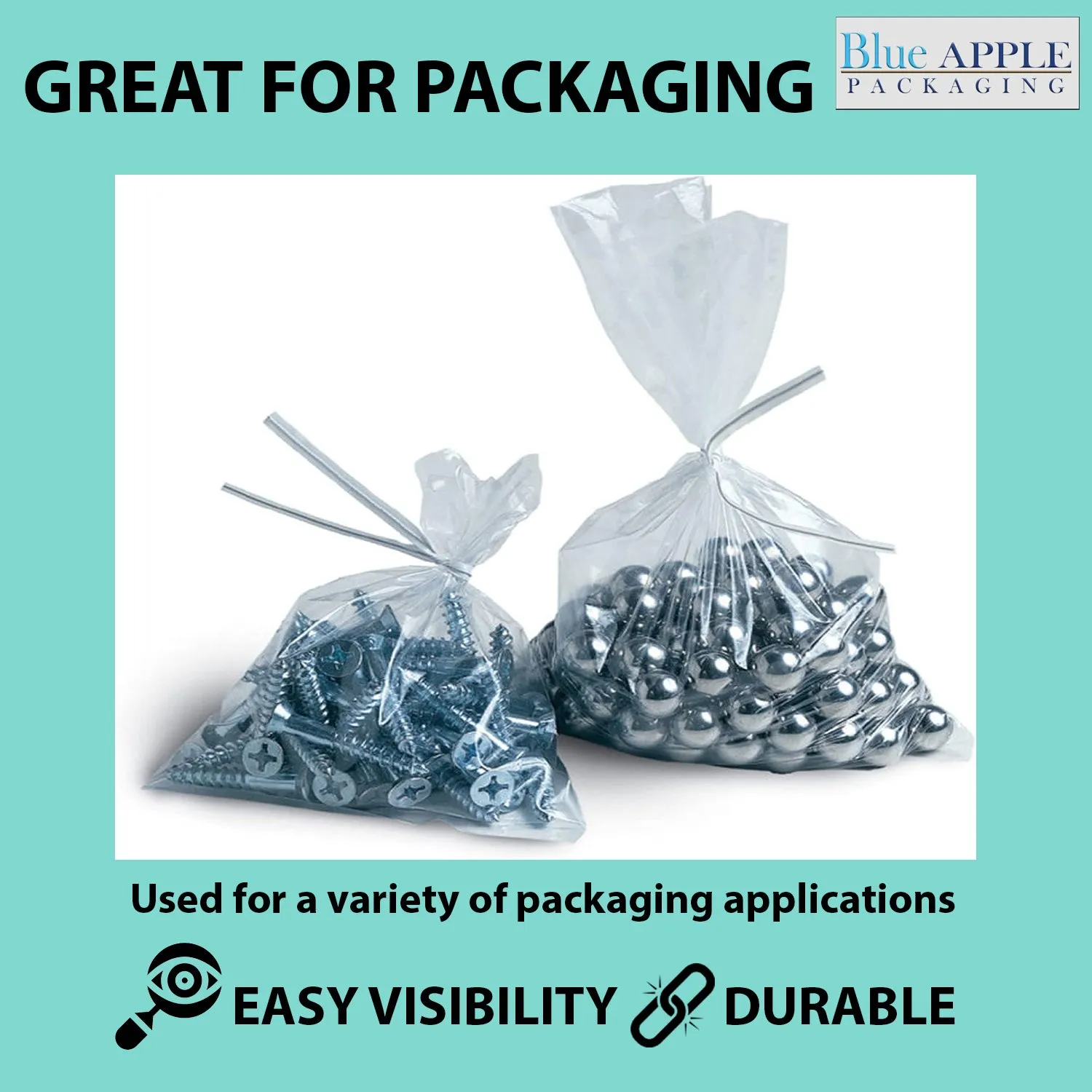 28X32 inches Clear Flat Poly Bags 4Mil Open Top (LDPE)