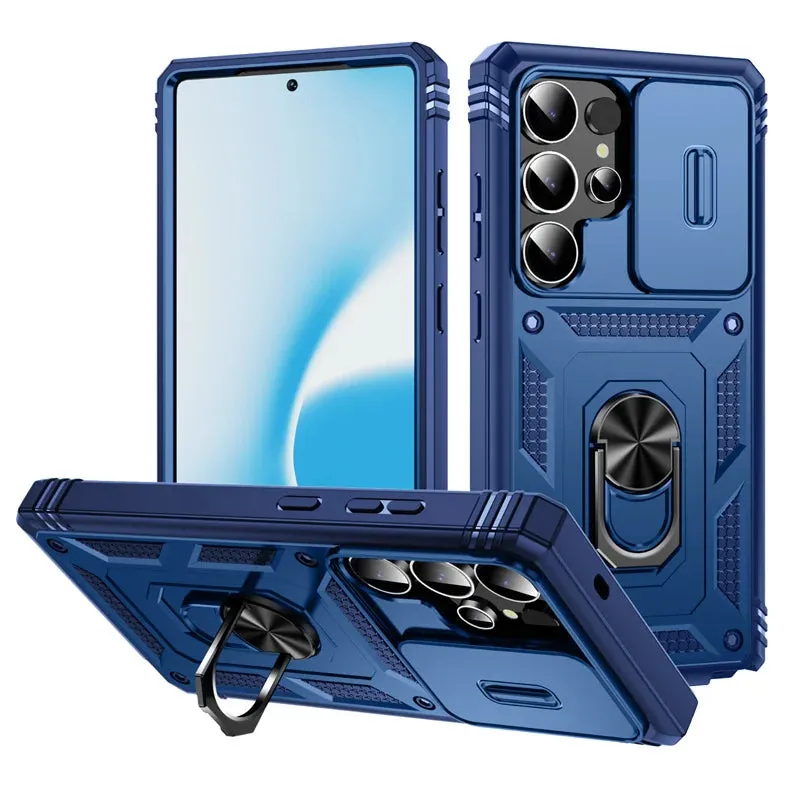 360 Full Protection Phone Case For Samsung Galaxy S25 Ultra S25 Plus Case Armor Car Magnet Ring Stand for GalaxyS25   S 25 Cover