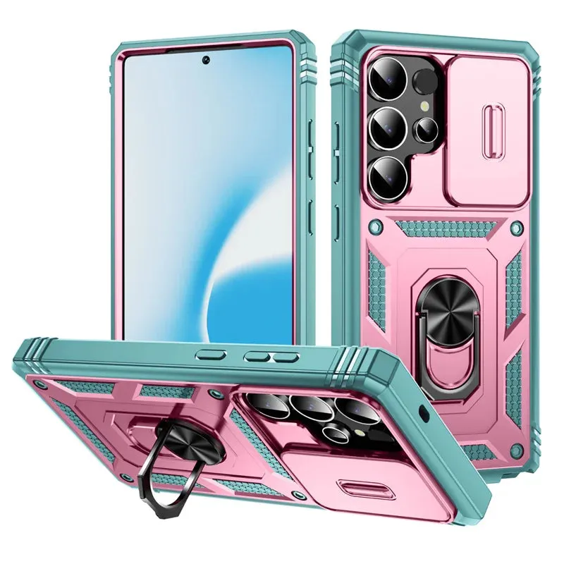 360 Full Protection Phone Case For Samsung Galaxy S25 Ultra S25 Plus Case Armor Car Magnet Ring Stand for GalaxyS25   S 25 Cover