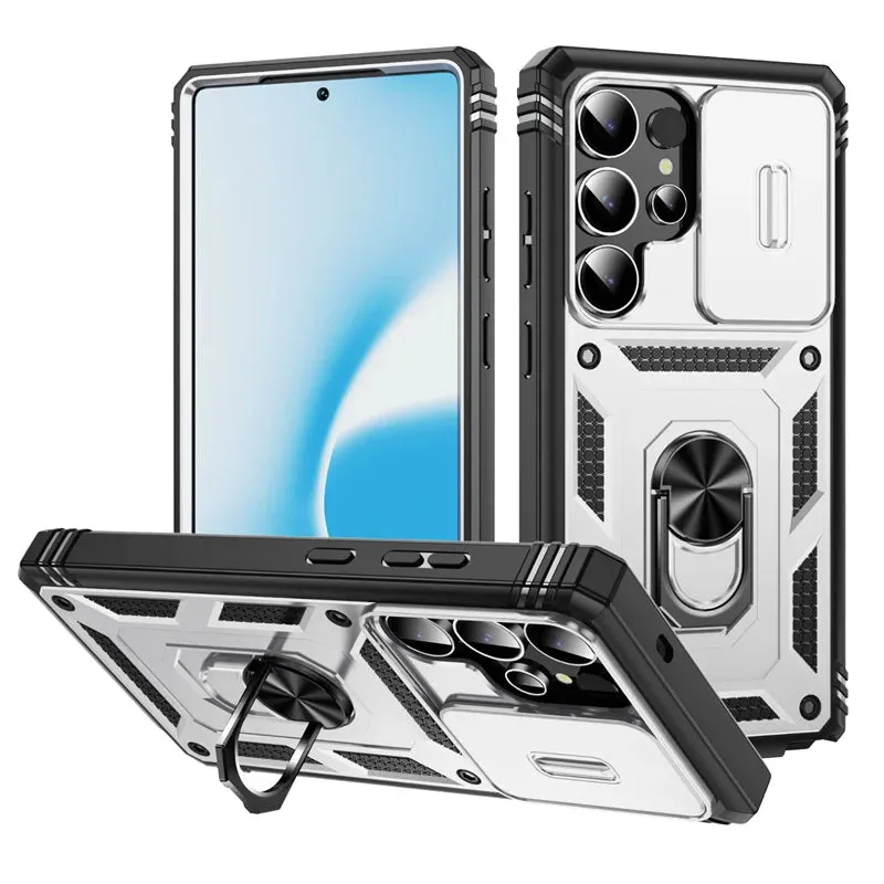 360 Full Protection Phone Case For Samsung Galaxy S25 Ultra S25 Plus Case Armor Car Magnet Ring Stand for GalaxyS25   S 25 Cover