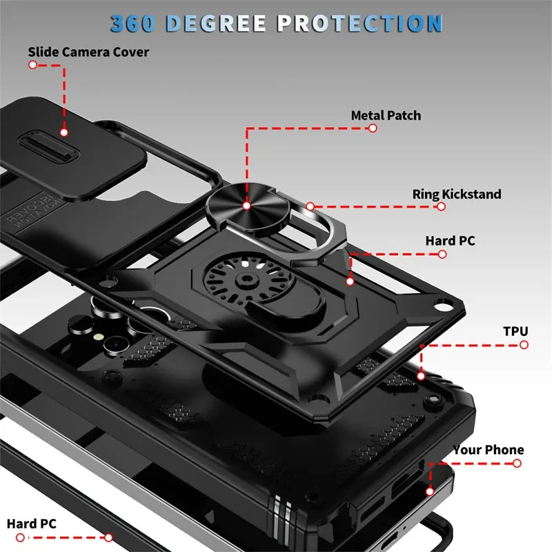 360 Full Protection Phone Case For Samsung Galaxy S25 Ultra S25 Plus Case Armor Car Magnet Ring Stand for GalaxyS25   S 25 Cover