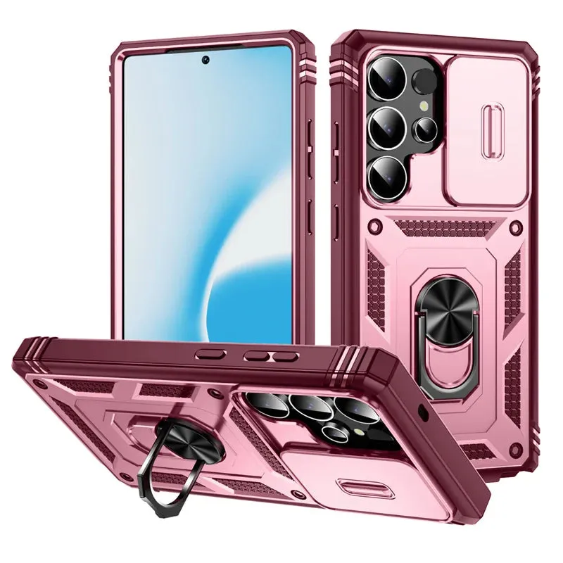 360 Full Protection Phone Case For Samsung Galaxy S25 Ultra S25 Plus Case Armor Car Magnet Ring Stand for GalaxyS25   S 25 Cover