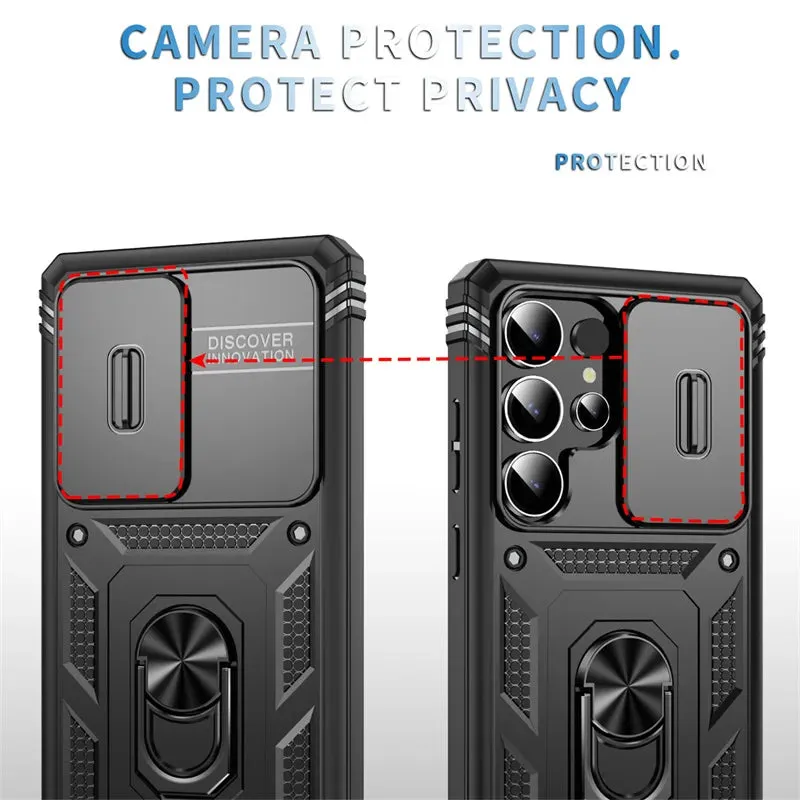 360 Full Protection Phone Case For Samsung Galaxy S25 Ultra S25 Plus Case Armor Car Magnet Ring Stand for GalaxyS25   S 25 Cover