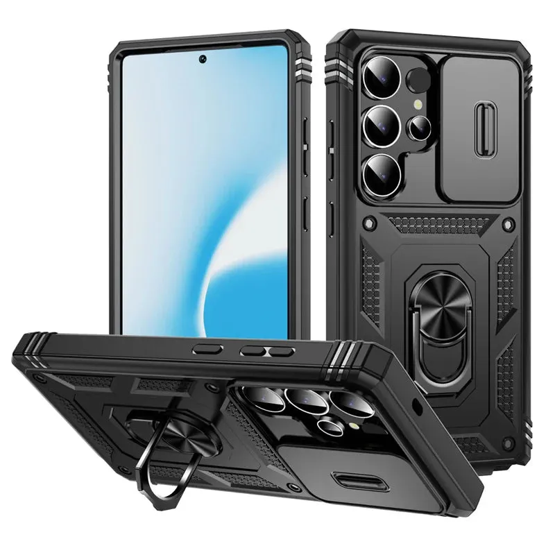 360 Full Protection Phone Case For Samsung Galaxy S25 Ultra S25 Plus Case Armor Car Magnet Ring Stand for GalaxyS25   S 25 Cover