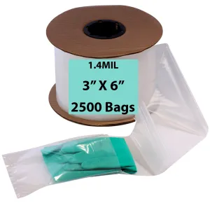 3X6 Inches Kwik-Fill® Pre-Opened Bags on Roll 1.4 Mil Auto Bag 2500/RL