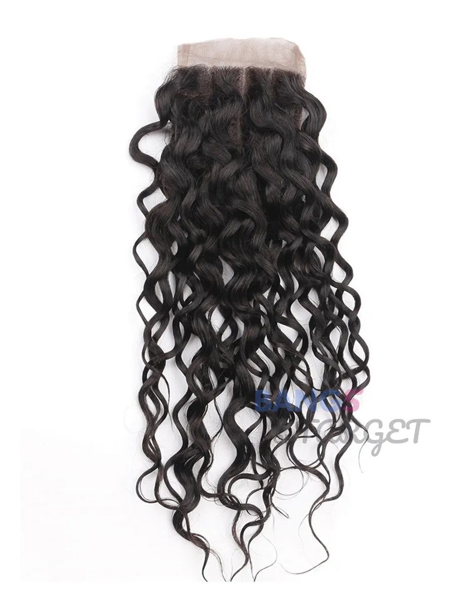 4 Bundles With Closure Brazilian Virgin Hair-Water Wave