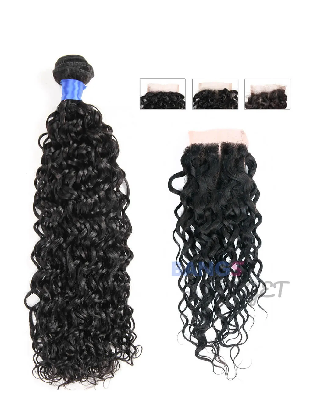 4 Bundles With Closure Brazilian Virgin Hair-Water Wave