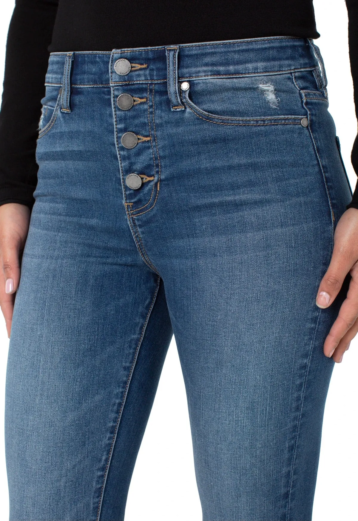 Abby High-Rise Ankle Skinny Button Fly 28"