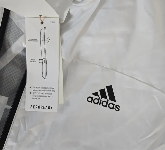 Adidas Athletic White and Black Bomber Jacket