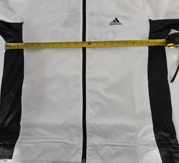 Adidas Athletic White and Black Bomber Jacket