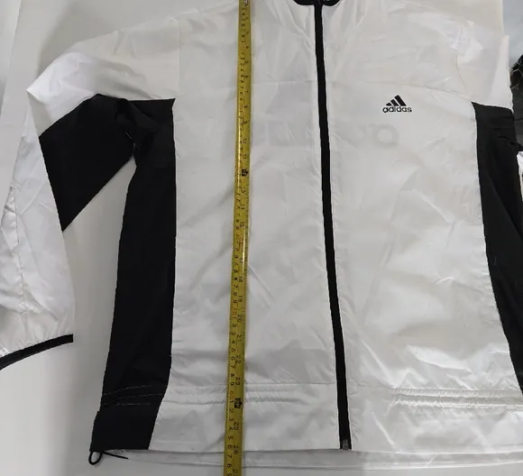Adidas Athletic White and Black Bomber Jacket