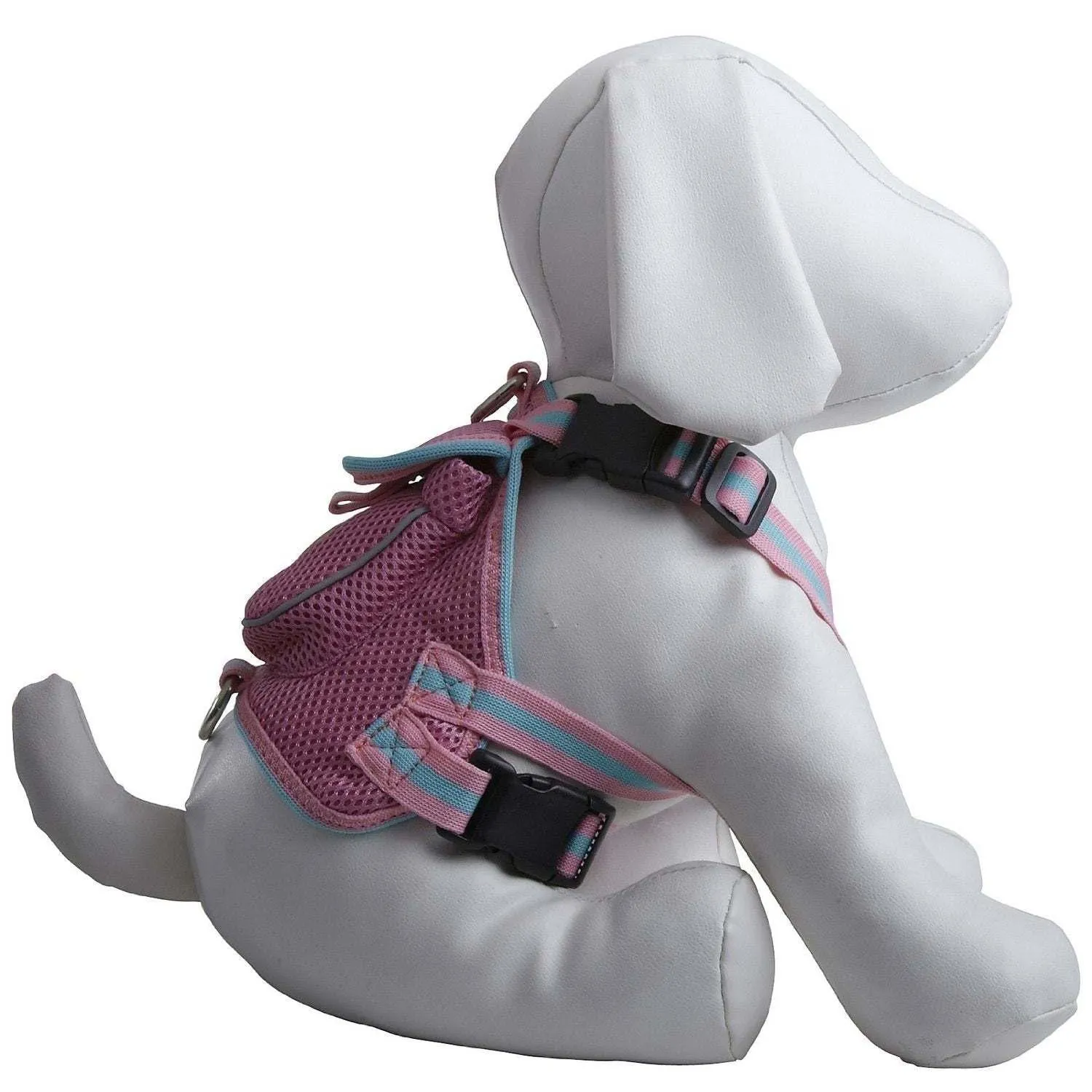 Adjustable Mesh Pet Harness with Built-in Pouch Straps