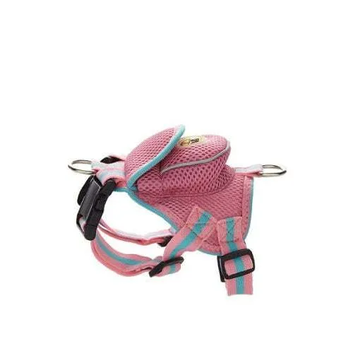 Adjustable Mesh Pet Harness with Built-in Pouch Straps