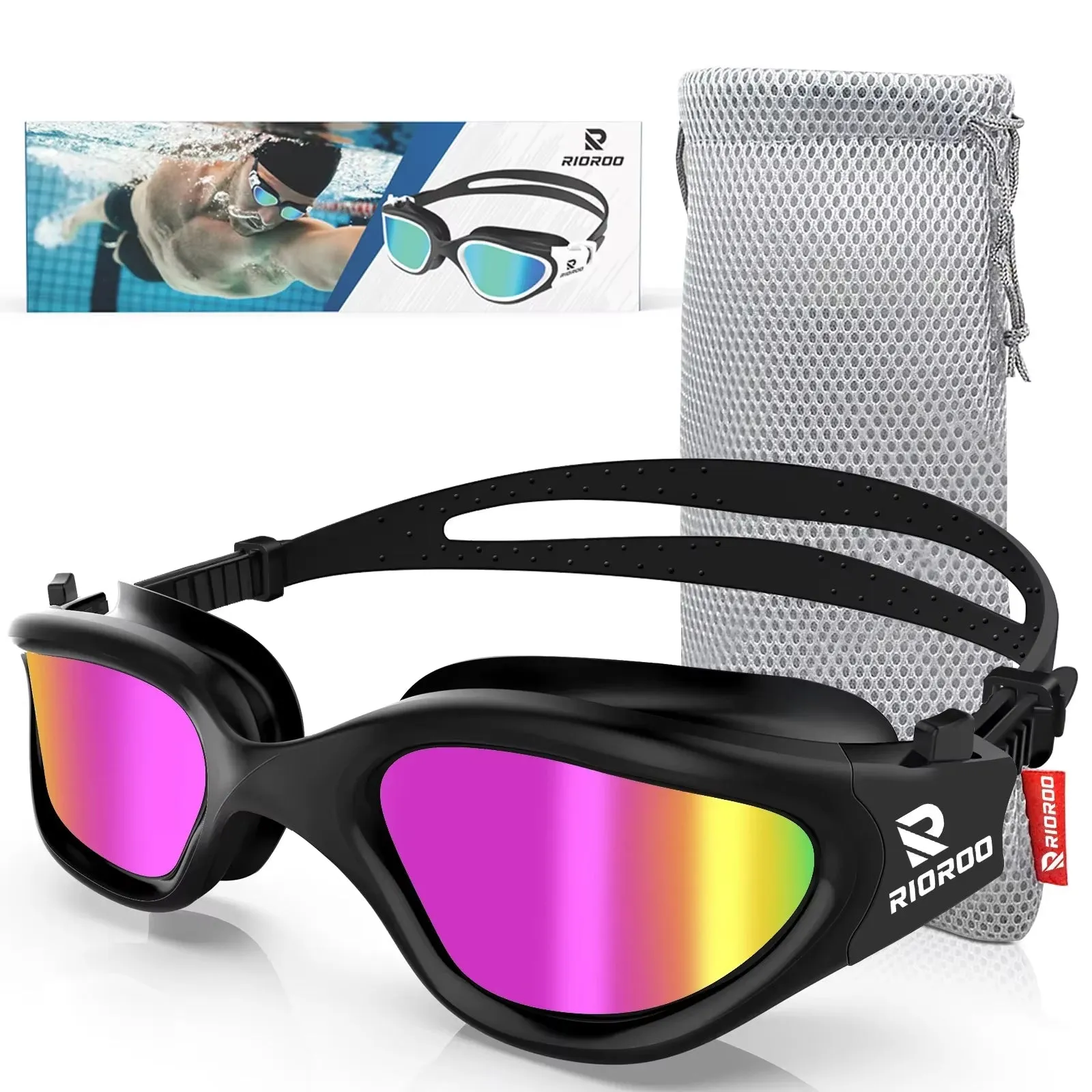 Adult Swim Glasses Professional Goggles Anti-Fog UV Protection Men Women Swimming Goggles Waterproof Adjustable Silicone Inpool