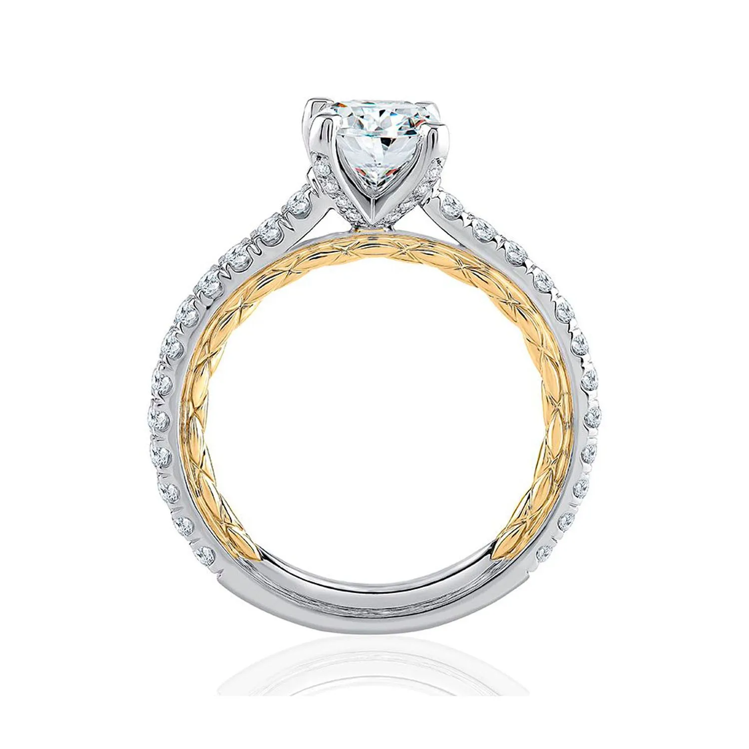 A.Jaffe 14k White & Yellow Gold Straight Diamond Semi-Mount Engagement Ring – MECRD2345Q/159