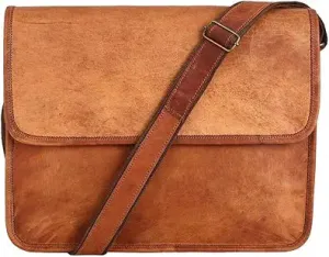 Amazing Leather Messenger Bag, Half Flap Bag