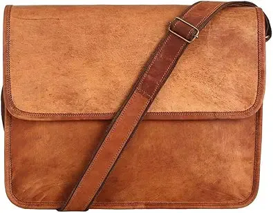Amazing Leather Messenger Bag, Half Flap Bag