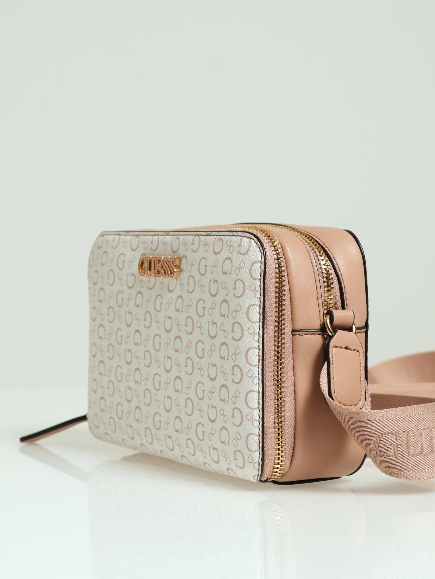 Artemis Mini Double Zip Crossbody Bag - Powder