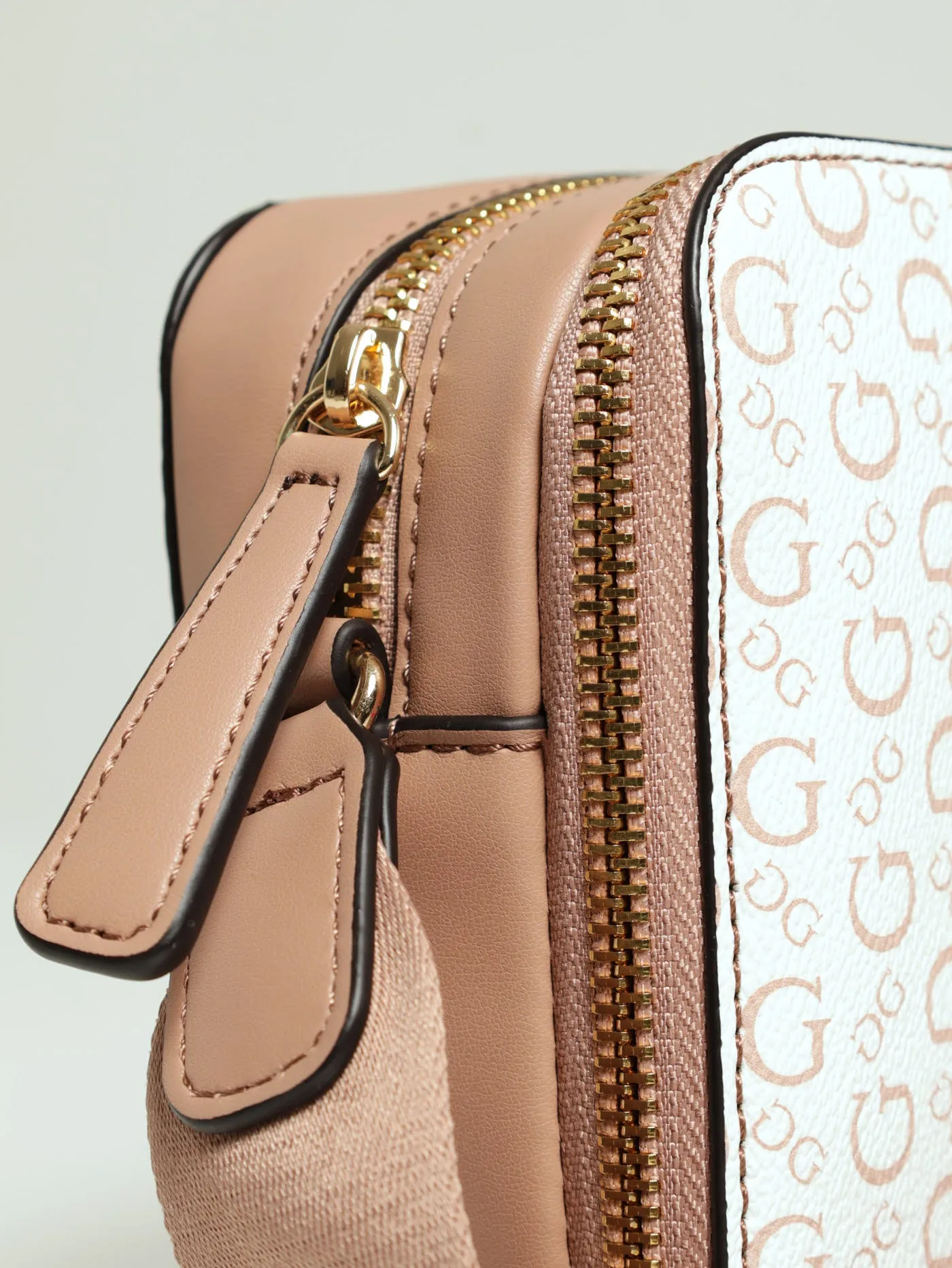 Artemis Mini Double Zip Crossbody Bag - Powder