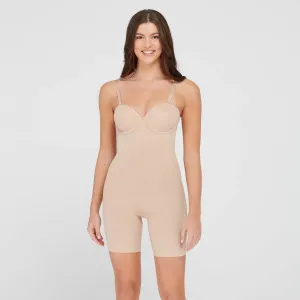 Assets By Spanx Women's Strapless Cupped Midthigh Bodysuit. 10216R