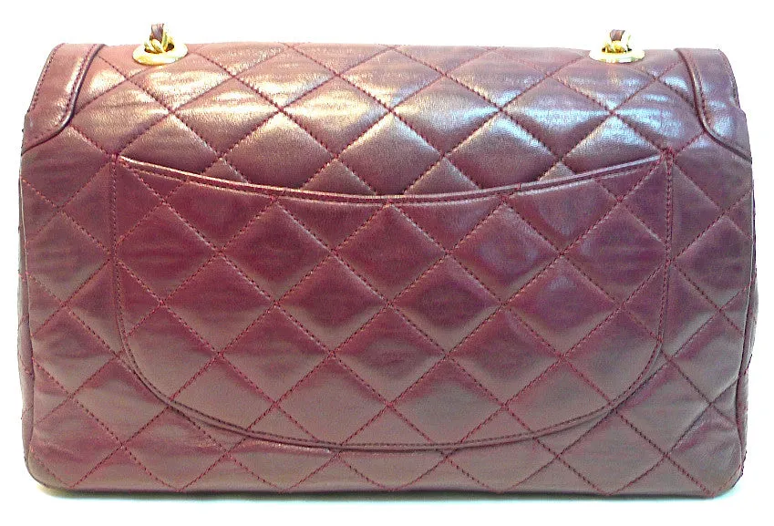 Authentic Chanel Vintage Quilted Burgundy 2.55 10” Flapover