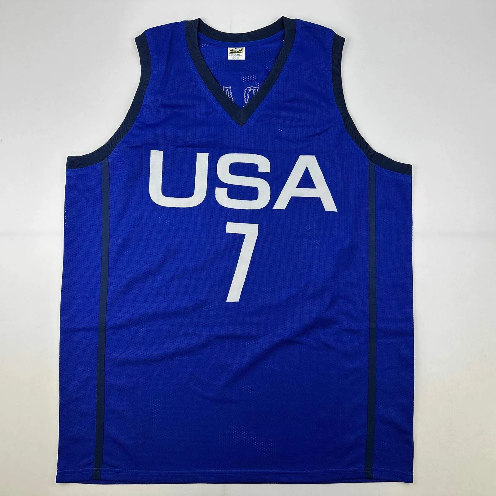 Autographed/Signed Kevin Durant United States USA Blue Jersey Beckett BAS COA
