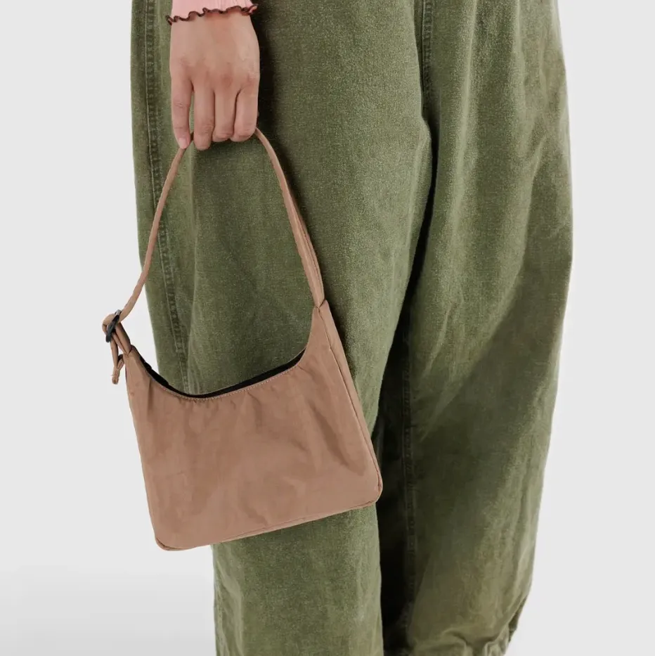 Baggu | Mini Nylon Shoulder Bag in Cocoa