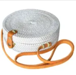 BALI HARVEST ROUND ATA BAG - WHITE