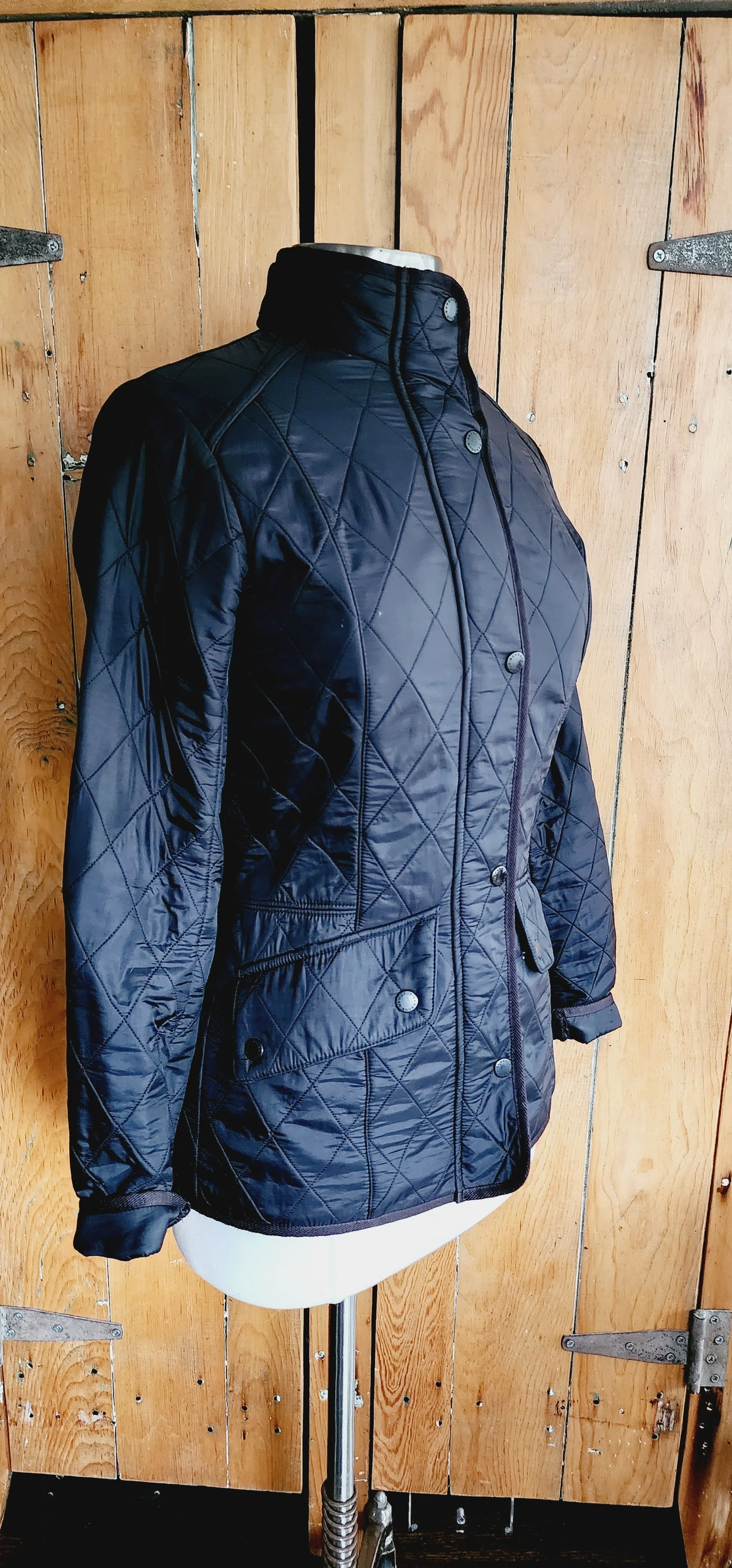 Barbour Black Puffer Jacket Snap Front US Ladies 4