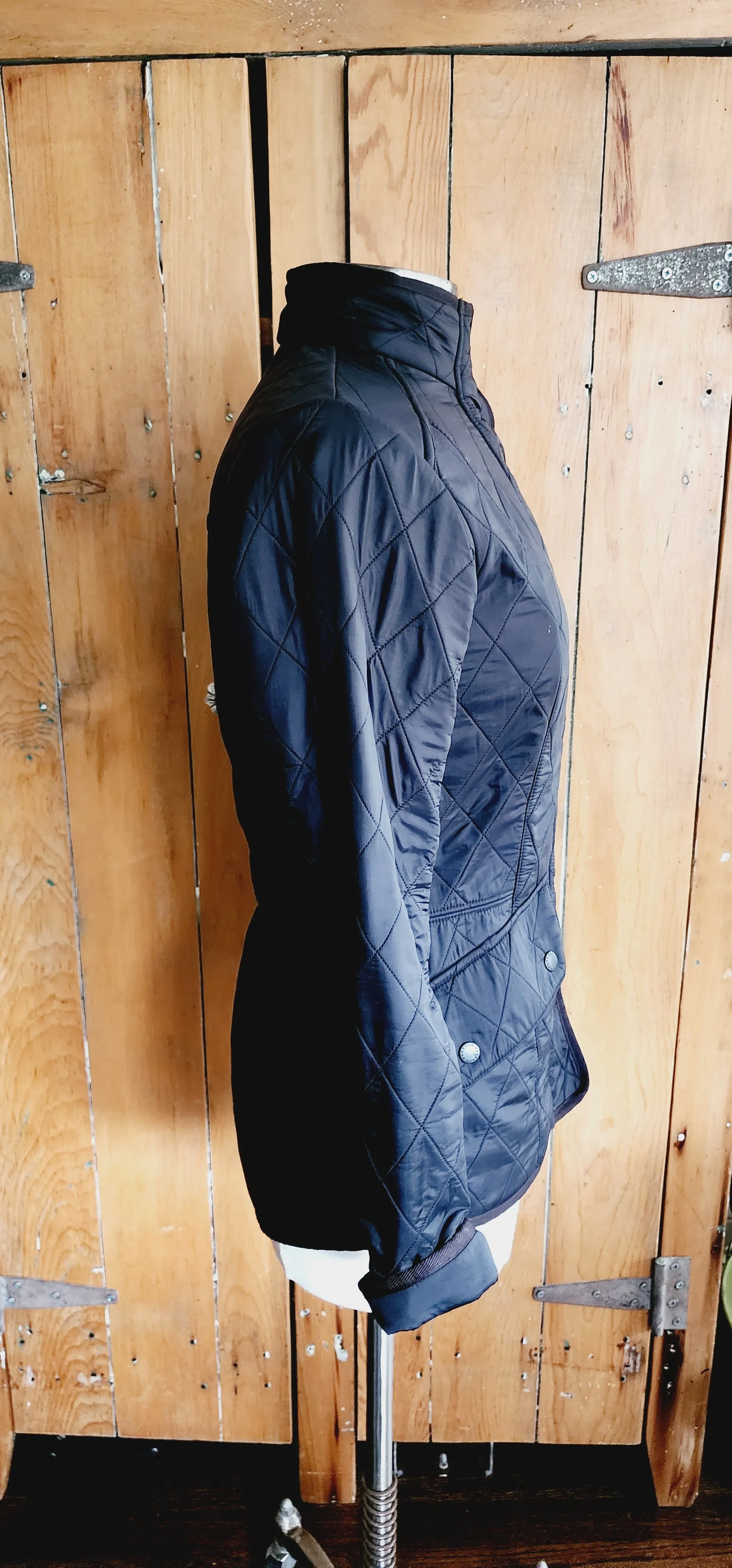 Barbour Black Puffer Jacket Snap Front US Ladies 4