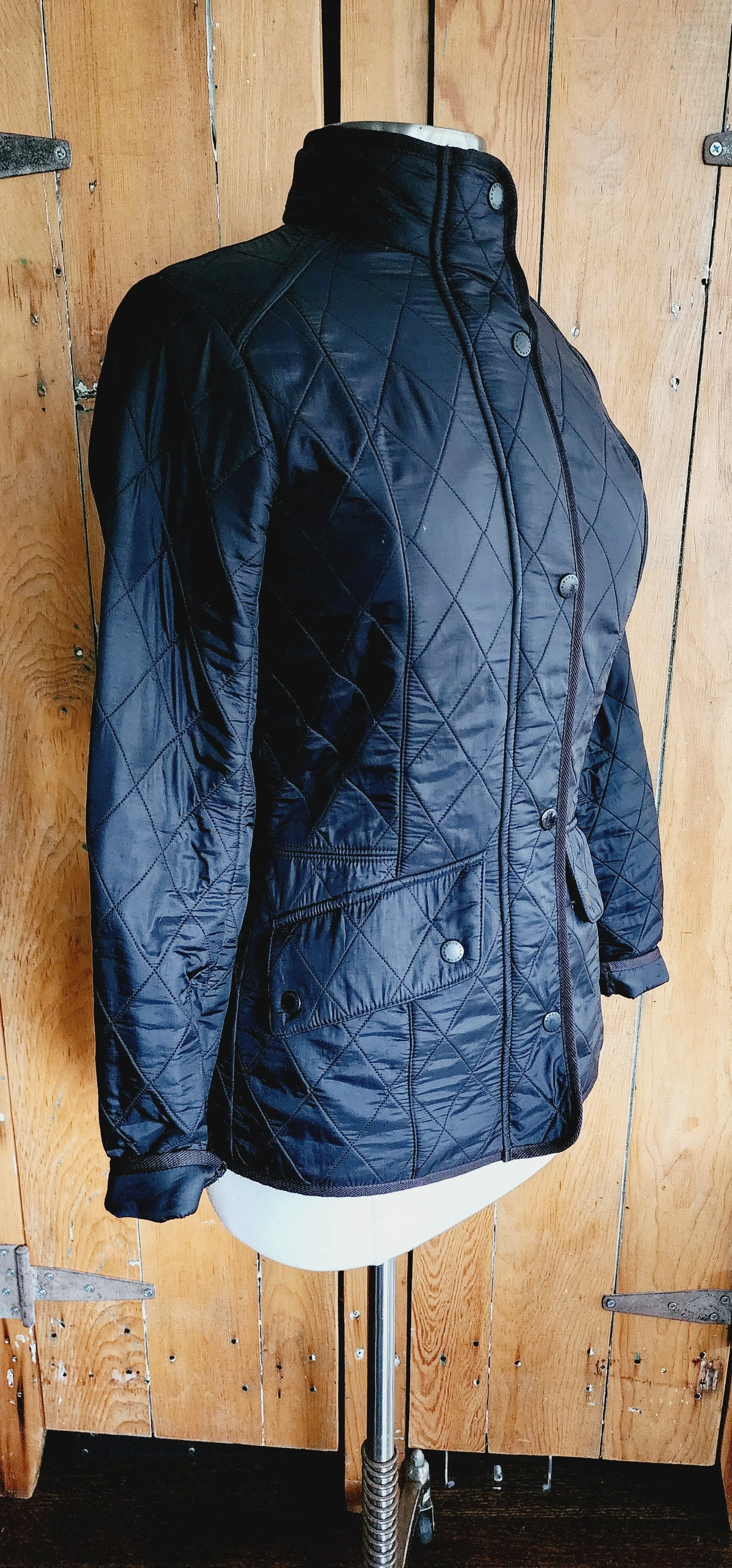 Barbour Black Puffer Jacket Snap Front US Ladies 4