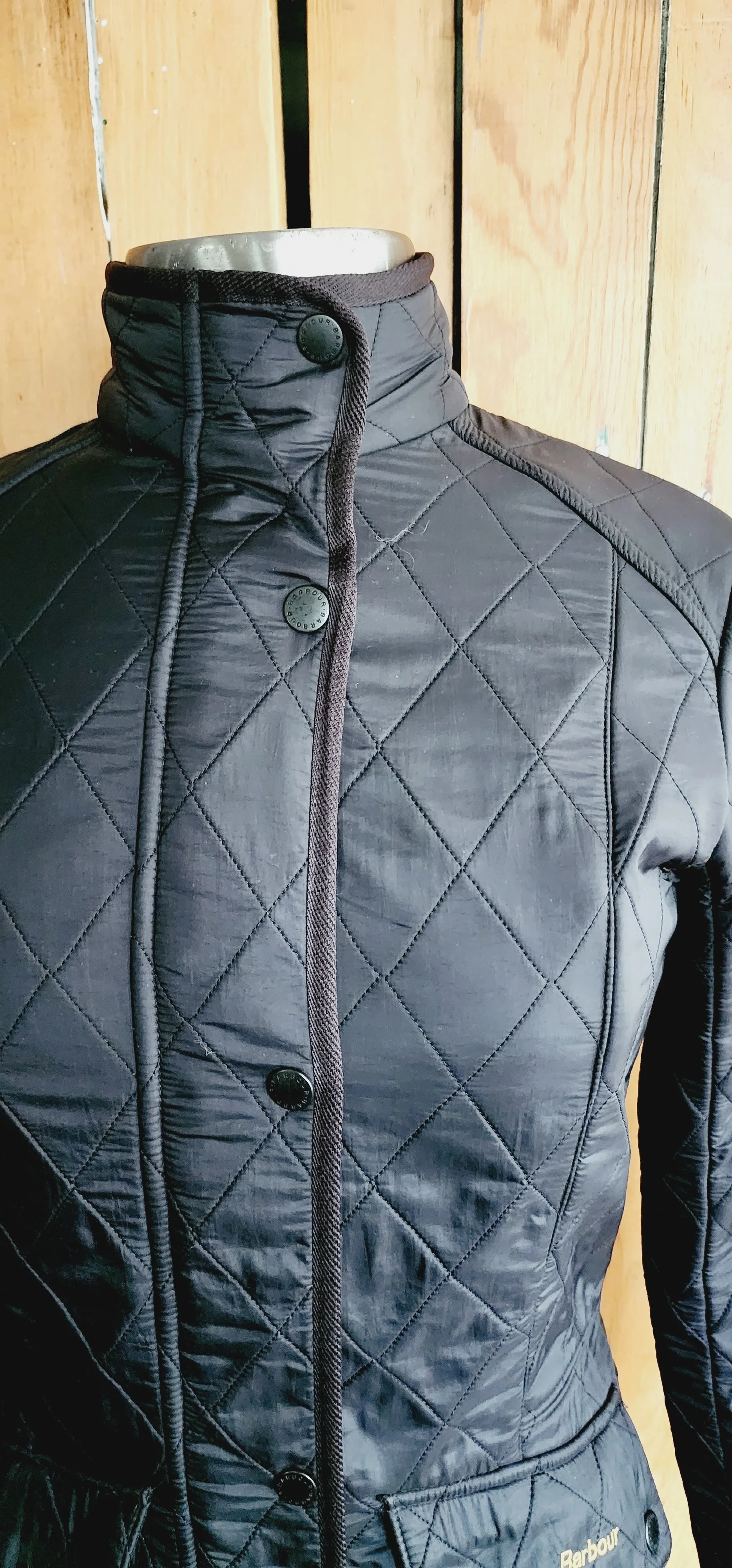 Barbour Black Puffer Jacket Snap Front US Ladies 4