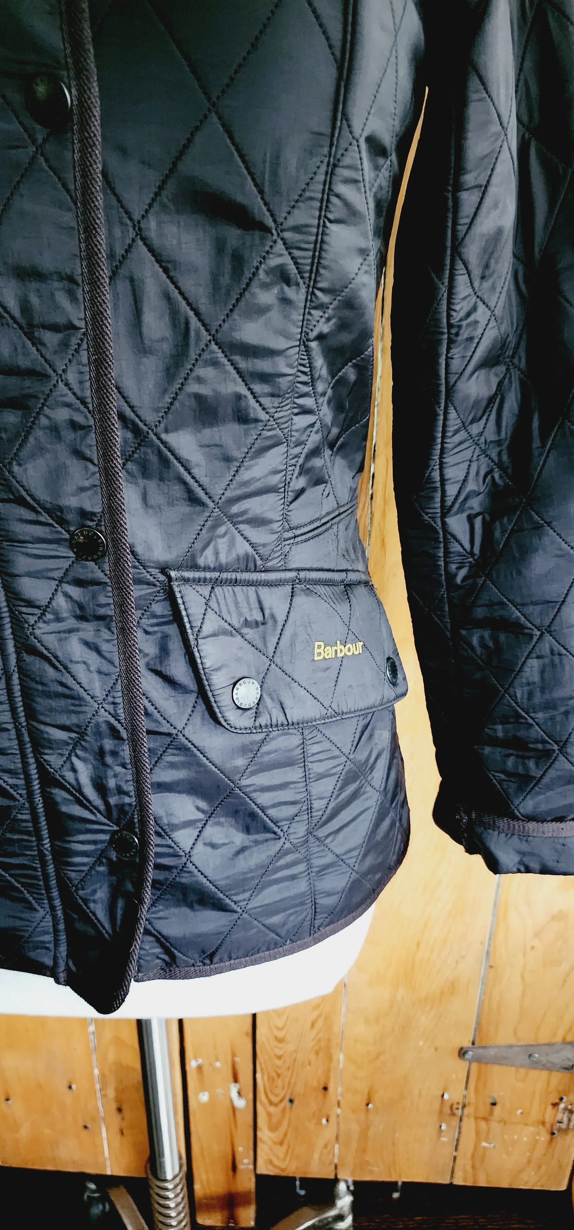 Barbour Black Puffer Jacket Snap Front US Ladies 4