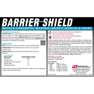 Barrier Shield concrete repellent coating